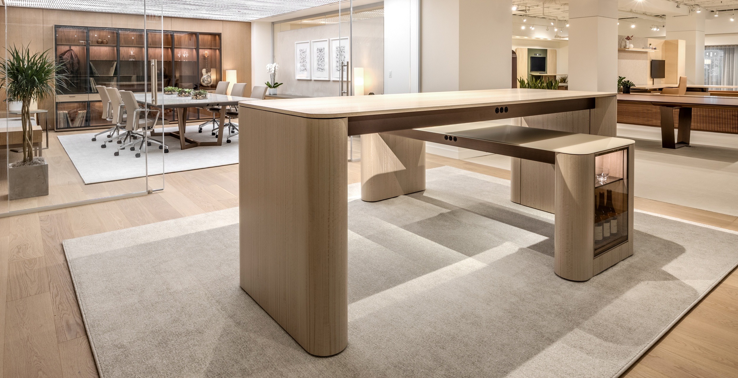 light space with a desk