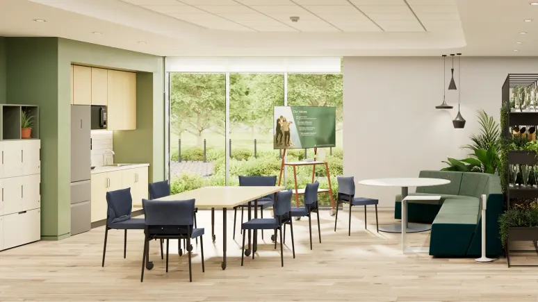 green breakroom